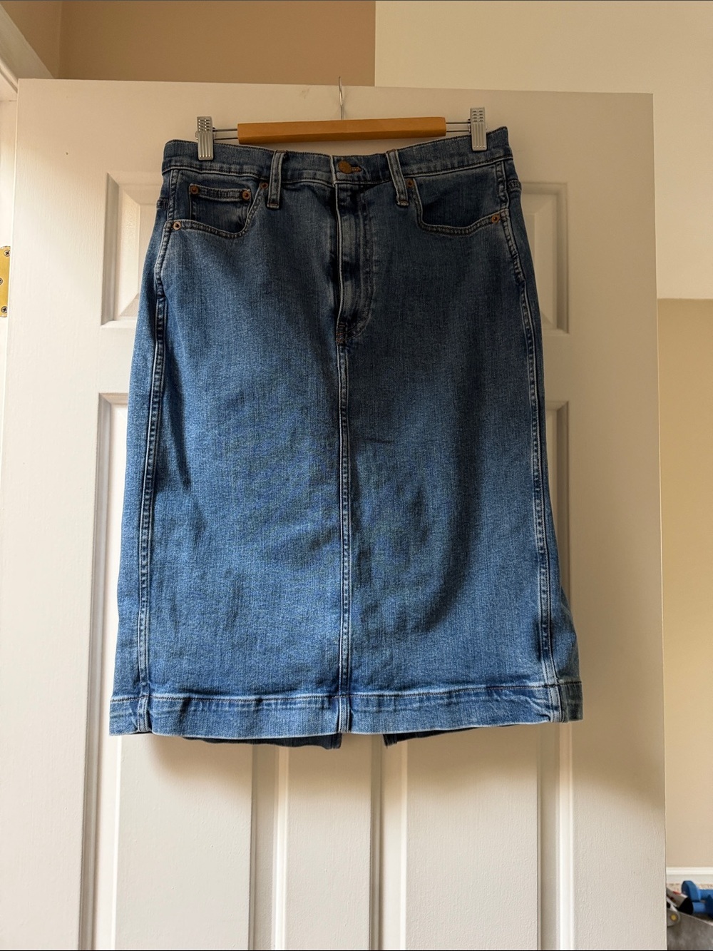 J. Crew Medium Blue Denim Midi Skirt